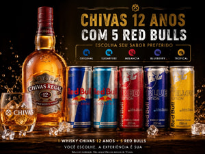 Whisky Chivas Regal 12 Anos com 5 Red Bull