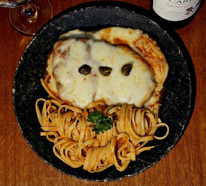 Fettuccine com Tilapia A Parmegiana