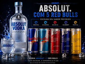 Vodka Absolut com 5 Red Bulls