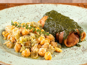 Panqueca de Frango Ao Pesto