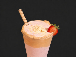 Shake Chocolate Branco com Morango Premium