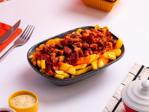 Fritas  com Cheddar e Bacon