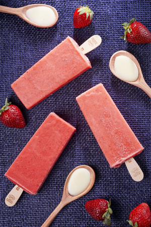 Paleta - Morango com Leite Condensado