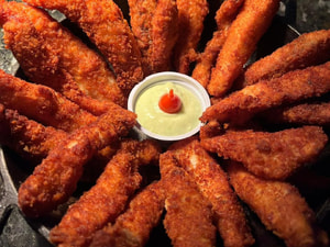 Iscas de Tilapia Empanadas