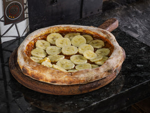 Pizza Doce de Leite com Banana Brotinho
