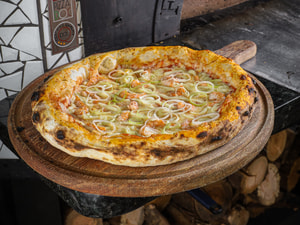 Pizza Camarão com Alho Poró e Catupiry Grande