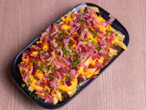 Fritas  com Cheddar e Bacon Individual