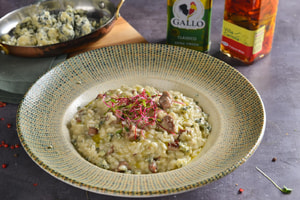 Risoto de File Mignon com Gorgonzola